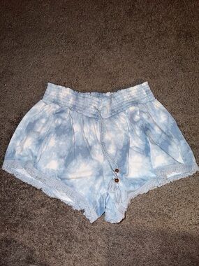Light Blue Tie-Dye Women's Lounge Shorts